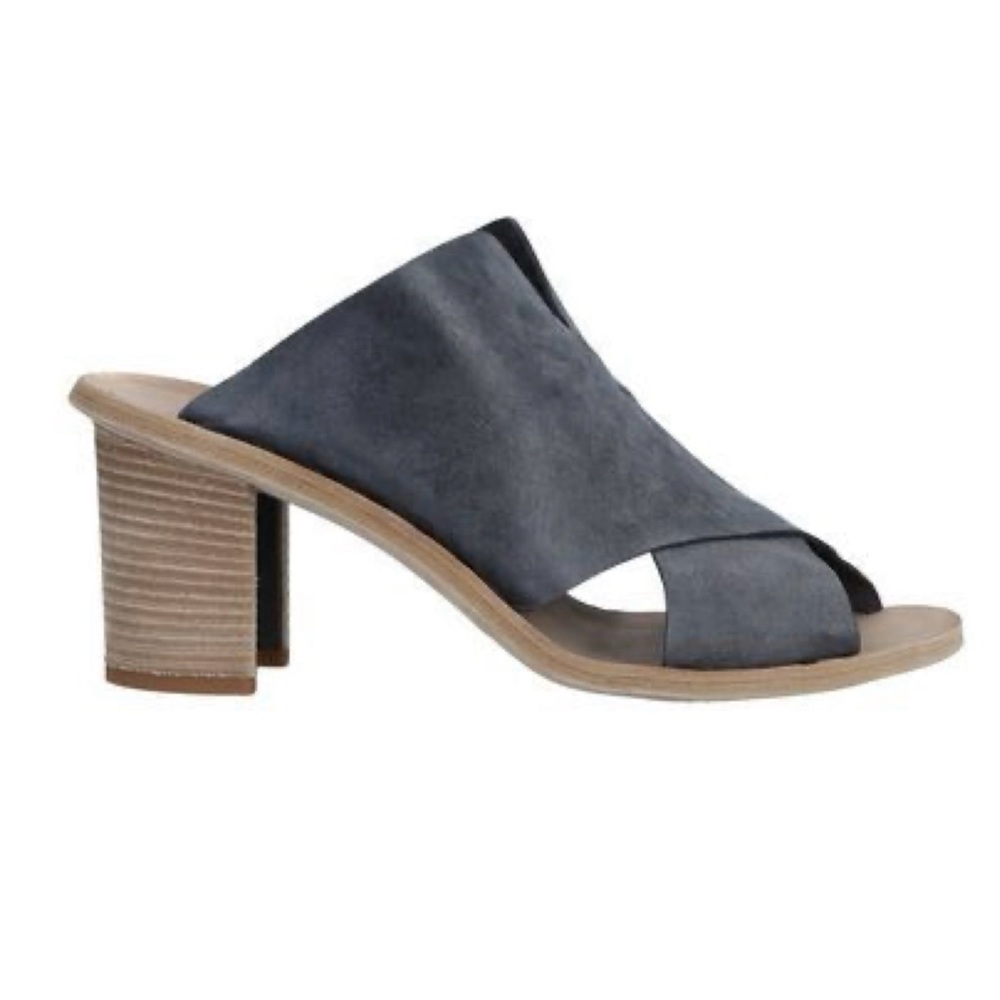 OFFICINE CREATIVE Leather Cross Strap Sandals in Grey Size 6.5 | IT 36.5